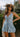 Audrey Chambray Ruffle Sleeveless Romper - Front
