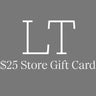 grey gift card image with white LT logo for $25 store gift card 