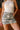Anna Light Camo Denim Mini Skirt - close up front view