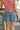 Evie Denim Tiered Flare Shorts- back view