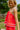 Kate Red & White Linen Sleeveless Romper- close up side view