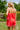 Kate Red & White Linen Sleeveless Romper- full back view