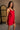 June Adjustable Straps Sleeveless Romper- red- side full body view