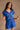 Parker Cobalt Blue Butter Soft Romper - front view (drawstrings pulled)