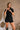 Nova Black Short Sleeve Belted Romper- top front view
