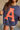 Monroe Washed Navy & Orange "A" Sweatshirt- close up view