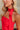 Shania Red Strapless Scarf Mini Dress - close up of neckline