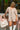 Sloane Taupe & White Stripe Short Sleeve Romper- full body side view
