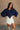 Mila Navy Eyelet Cropped Long Sleeve Top - front