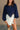 Mila Navy Eyelet Cropped Long Sleeve Top - close up front view