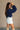 Mila Navy Eyelet Cropped Long Sleeve Top - side view