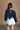 Mila Navy Eyelet Cropped Long Sleeve Top - back view