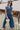 Leah Indigo Denim Wide Leg Jumpsuit- full body view