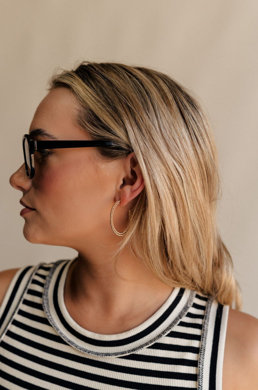 Naomi Gold Double Roped Hoop Earring