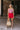 Isabelle Red Tiered Mini Skirt- full body view