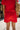 Angela Red Floral Eyelet Shorts- back view