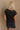 Back view of female model wearing the Kennedy Washed Black Short Sleeve Top which features Washed Black Cotton Fabric, Short Sleeves and Round Neckline