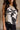 Sloan Cream & Black Floral Crochet Tank- close up front view