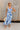 Nina White & Blue Floral Midi Dress - full front