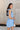 Paige Blue Scallop Flare Mini Dress - side view
