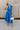 Carrie Royal Blue Zip-Front Midi Dress - full body front view