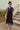 Clarissa Navy & White Eyelet Midi Dress - full body front view
