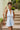 Rylee Light Blue & White Halter Neckline Romper- front view
