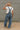 Kassidy Barrel Leg Denim Overalls - full body back view