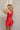 Lana Red Flare Skirt Mini Dress- close up side view