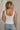 Davina White & Red Eyelet Knit Tank- close up back view