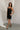 Aubrey Black Scallop Trim Mini Dress - full front view