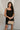 Aubrey Black Scallop Trim Mini Dress - front view