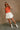 Kyra Orange & White Sleeveless Sweater - full body front view