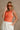 Kyra Orange & White Sleeveless Sweater - frontal side view