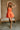 Darrah Orange Bow Back Flare Mini Dress - full body front view