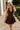 Jasmine Dark Brown Suede Flare Mini Dress- frontal top view