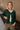Lydia Forest Green & Gold Buttons Cardigan- top view