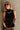 Vera Black Ribbed & Ruffle Tank- close up front view