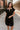 Rachelle Black Twill Suede Contrast Mini Dress - front view