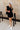 Becca Black Drawstring Mini Dress - Full body front view
