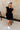 Becca Black Drawstring Mini Dress - Full body front view
