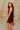 Helen Dark Wine Satin Mini Dress- full side view