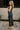 Elisa Dark Green Satin Midi Dress- side view