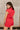 Breana Red Denim Short Sleeve Romper - back/side view