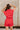 Breana Red Denim Short Sleeve Romper - back view