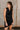 Daniela Navy Satin High Neckline Mini Dress- front top view