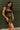 Valerie Faux Leather Slit Mini Dress- brown-frontal side view