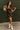 Valerie Faux Leather Slit Mini Dress- brown-full body view