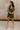 Valerie Faux Leather Slit Mini Dress- green-full body view