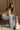 Riley Ecru & Dusty Blue Knit Sweater- full body side view